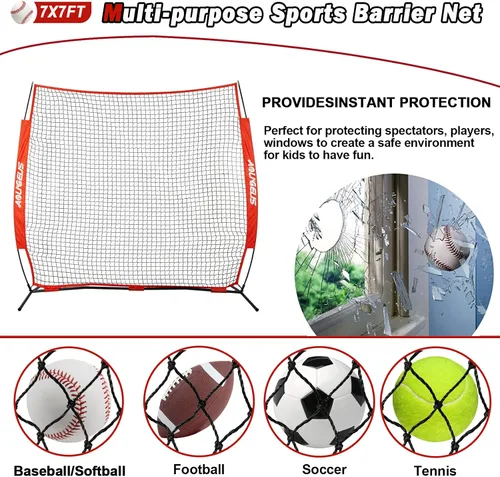 Vista 3 de Red de Barrera Deportiva, Red Deportiva, Red de Respaldo de Barricada, Perfecta para Béisbol, Sóftbol, Fútbol, Baloncesto, Lacrosse