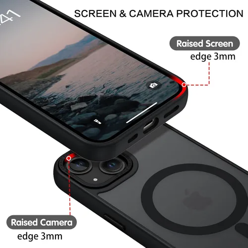 Vista 6 de BENTOBEN Funda magnética para iPhone 13 [compatible con Magsafe] Funda translúcida mate para iPhone 13, delgada y delgada, a prueba de golpes