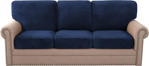 Vista 9 de Juego de 2 fundas de cojín elásticas con respaldo de sofá, fundas de cojín en forma de T adecuadas para sillón de dos plazas, sofá biplaza o sofá