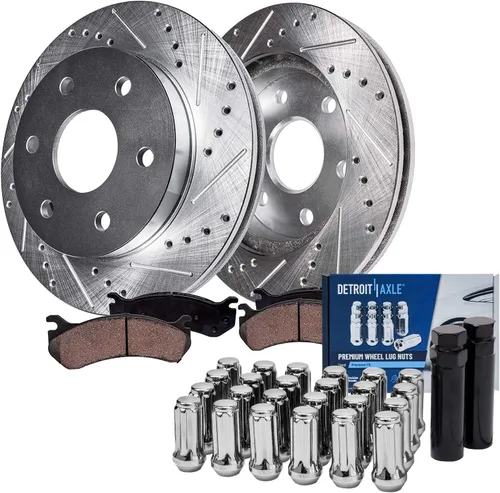 Vista 31 de Detroit Axle - Kit de frenos delanteros para Nissan Altima 2002-2006, Maxima 2002-2003, Infiniti I35 2002-2004, Rotores de freno de disco estriados