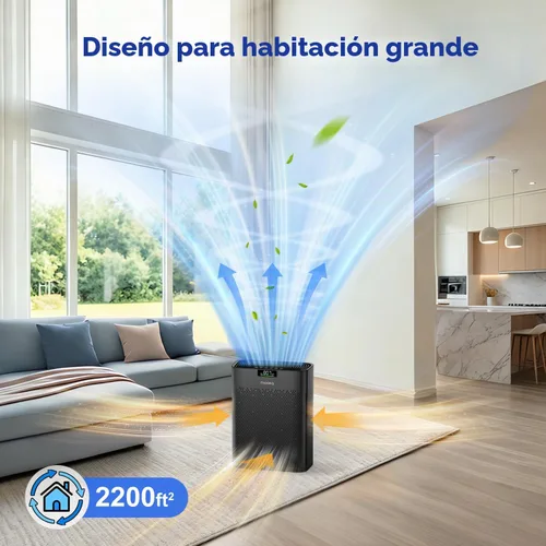 Vista 5 de Purificadores de aire para el hogar, habitación grande, 2200 pies cuadrados, con filtros lavables, purificador de aire HEPA MOOKA H13 para el hogar