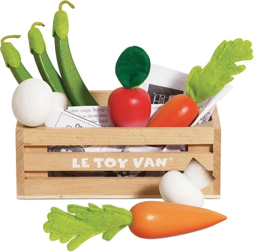 Vista 8 de Le Toy Van - Cesta de Panadero de Madera Educativa del Mercado Honeybee Comida de Juego de Madera Comida de Tienda de Juego de Supermercado