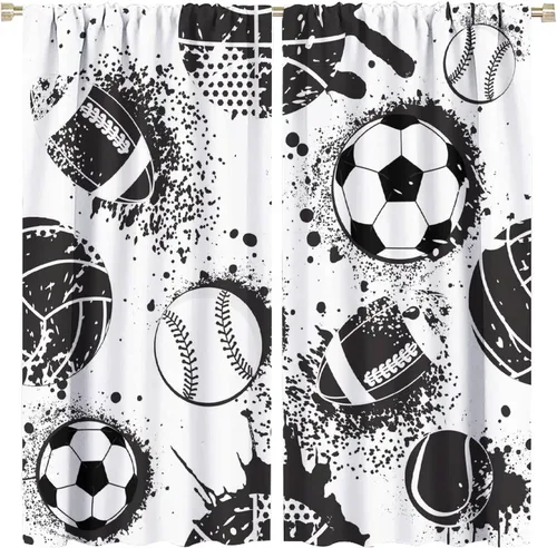 Vista 14 de Cortinas de ventana de campo deportivo, béisbol profesional Grand Arena en la luz del sol, bolsillo para barra, tratamientos decorativos