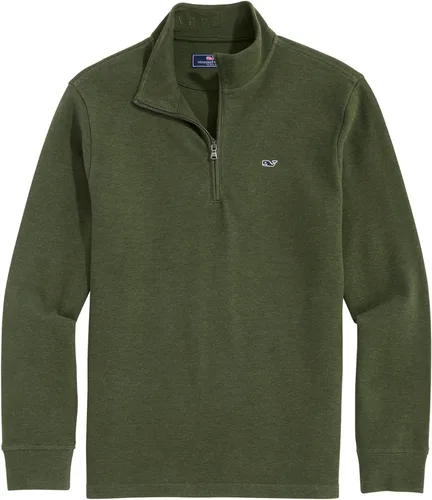 Vista 32 de vineyard vines Suéter con cremallera de un cuarto para hombre Gorra blanca