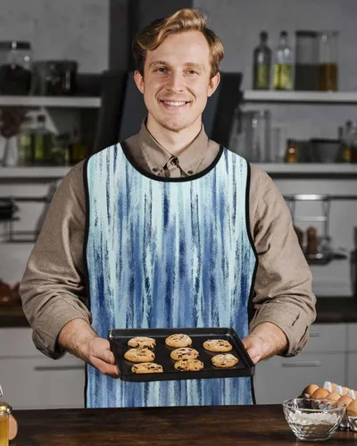Vista 5 de Painting Brush Unisex Cobbler Apron with 2 Pockets Vest, Cleaning Smock Apron for Work Chef Kitchen - 1 Pack