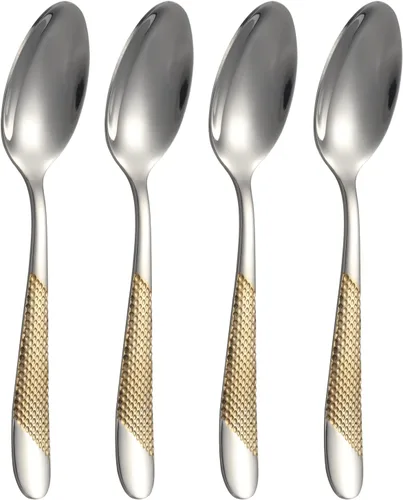 Vista 9 de Juego de 4 tenedores de acero inoxidable, cubiertos y tenedores de postre para el hogar, cocina, restaurante