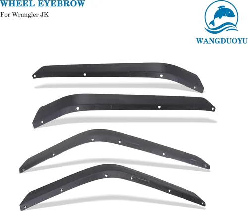 Vista 5 de Juego de extensiones de guardabarros delanteros y traseros compatibles con modelos Jeep Wrangler JK JKU 2007-2018 (se adapta a JK JKU)