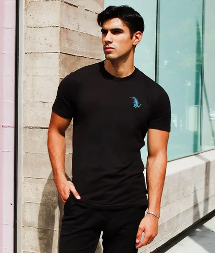 Vista 2 de Riot Society - Camiseta de manga corta con estampado a la moda para hombre