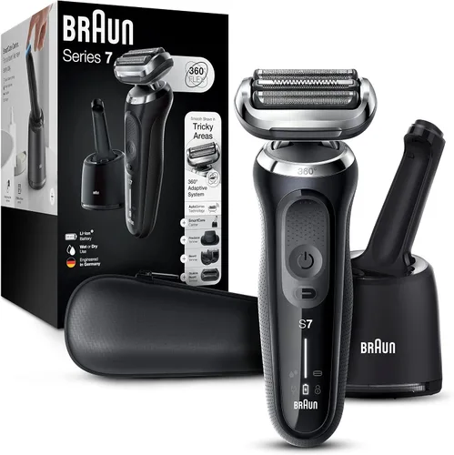 Vista 11 de Braun Series 7 7032cs - Maquinilla de afeitar eléctrica flexible para hombres, para uso húmedo y seco, afeitadora eléctrica, recargable, afeitadora