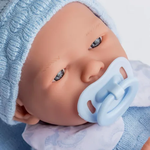 Vista 2 de Muñeca de bebé anatómicamente correcta de niño real Muñeca de bebé de 15" totalmente de vinilo JC Toys - La Newborn Fabricada en España Azul