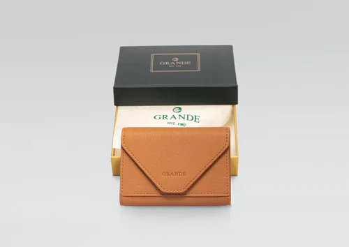 Vista 46 de grande Estuches para tarjetas 3639, Naranja, Tarjetero de cuero con cierre magnético, cartera pequeña de acordeón para mujer