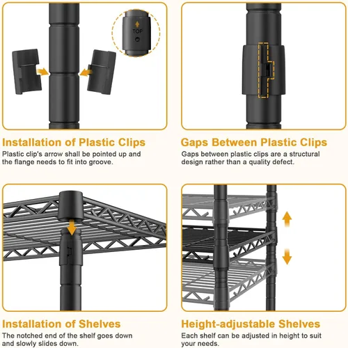 Vista 7 de ULIFHOME F2C - Perchero con funda, percheros para colgar ropa, perchero resistente con estantes y barras de suspensión, armario negro con cubierta