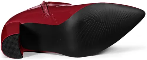 Vista 5 de Allegra K Botines con cremallera y tacón grueso para mujer