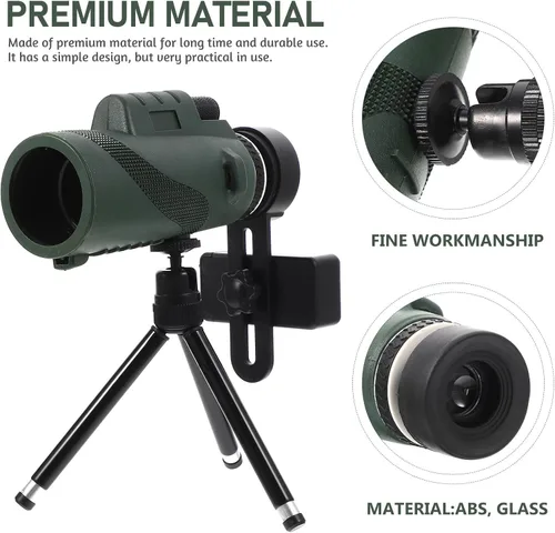 Vista 8 de Monocular Telescope for Birdwatching and Phone Photography with Stand 12x50
