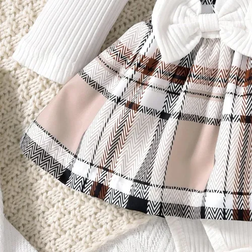Vista 71 de Unutiylo Ropa de bebé recién nacida prematura con tirantes, traje de otoño e invierno, traje de manga larga con volantes
