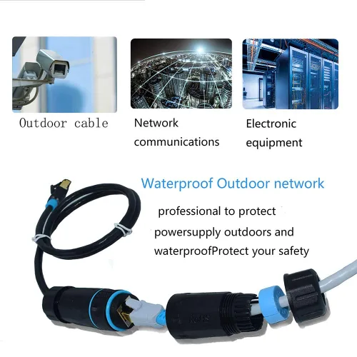 Vista 4 de 5PCS blindado RJ45 M23 IP68 CAT6 conector impermeable