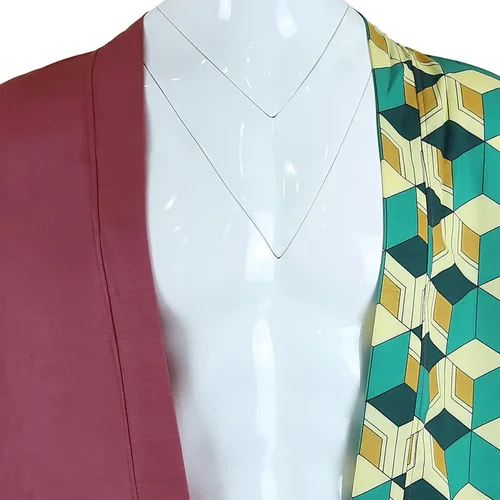 Vista 4 de Batas de anime de Tanjiro - Disfraz de cosplay Zenitsu Kimono