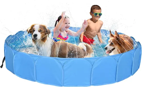 Vista 13 de 2 en 1 Pop Up Cat Dog Playpen con área de caja de arena no desmontable Azul polvoriento