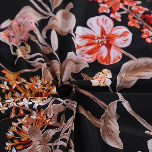 Vista 5 de MAG Juego de edredón floral de 3 piezas, tamaño individual, juego de ropa de cama de microfibra con estampado de flores negras, para todas