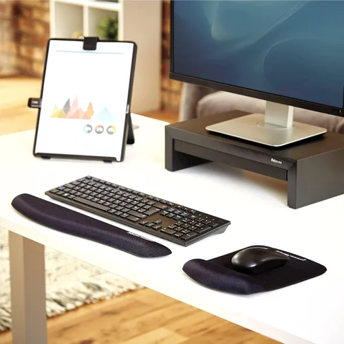 Vista 4 de Fellowes Reposamuñecas para teclado de espuma PlushTouch con MICROBAN - Negro (9252101)