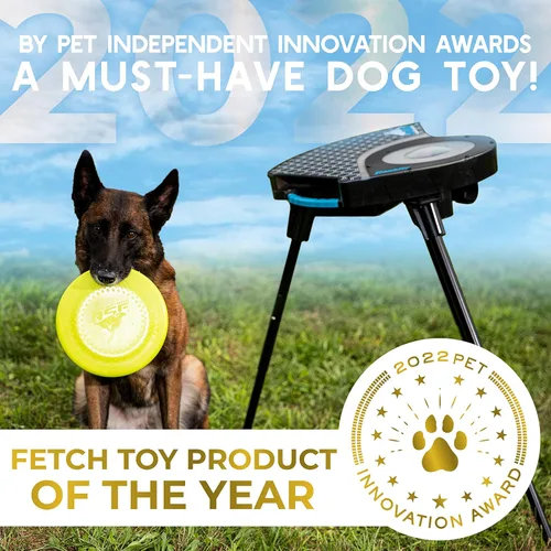Vista 4 de Franklin Pet Supply Co. - Lanzador automático de discos para perros - Ready Set Fetch - Juguete lanzador portátil para perros - Funciona