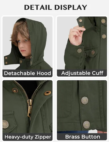 Vista 5 de WenVen - Chaqueta de algodón ligero con capucha para niño