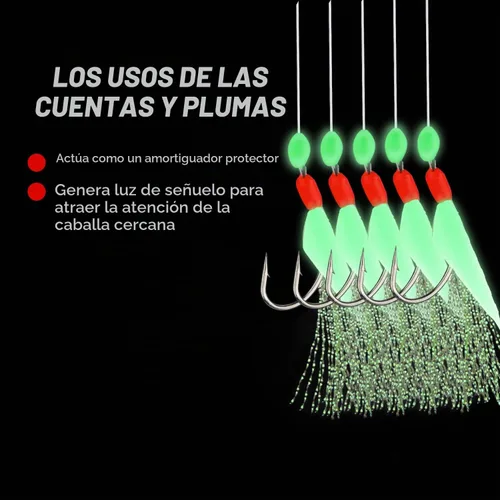 Vista 4 de 10 plataformas de pesca de mar preatadas con cuentas luminosas biónicos para insectos voladores, 10