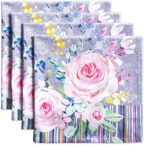 Vista 118 de Maison d' Hermine Juego de 4 servilletas de tela 100% algodón, suaves y duraderas, servilletas cuadradas reutilizables para uso diario, lavables