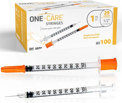 Vista 8 de ONE-CARE Jeringas 1 ml/cc, 29G x 1/2'' (12.7mm), Tapa Naranja, 100/caja