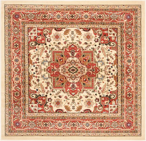 Vista 33 de SAFAVIEH Colección Lyndhurst Alfombra Decorativa - 2'3" x 4', marfil y rojo, diseño oriental tradicional, no desprende pelusa y de fácil cuidado