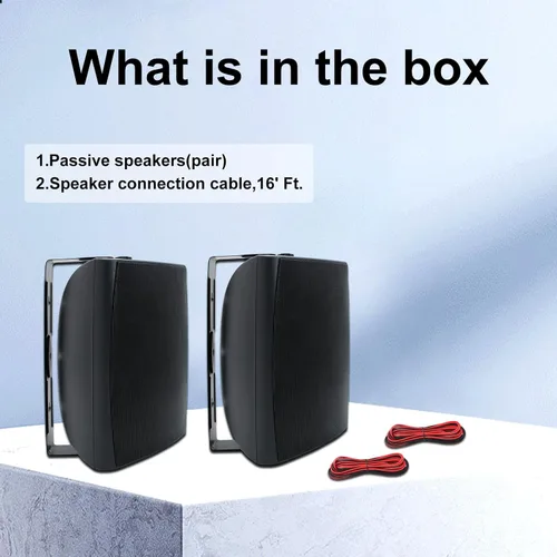 Vista 7 de Altavoces para exteriores de 6.5 pulgadas, 400 W, con cable, impermeables, pasivos con graves potentes, altavoces de montaje en pared para patio