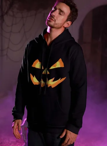 Vista 4 de Arvilhill Sudadera con capucha de calabaza de Halloween para hombre