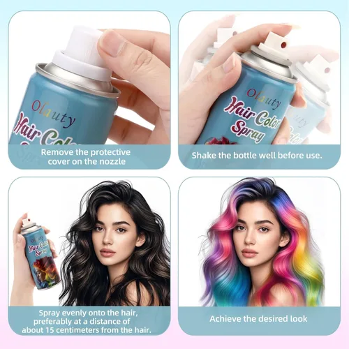 Vista 7 de Spray para cabello rojo, spray de color para el cabello para mujeres