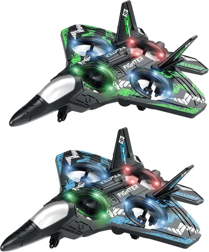 Vista 9 de JoyRapt Drones para niños Avión RC de espuma, avión de control remoto Toys and Gifts for 6 8 10 Years Old Boys, Jet Helicopter Drones with LED