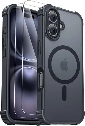 Vista 39 de Funda para iPhone Air [compatible con MagSafe] [2 protectores de pantalla] [prueba de caídas de grado militar] Funda magnética resistente