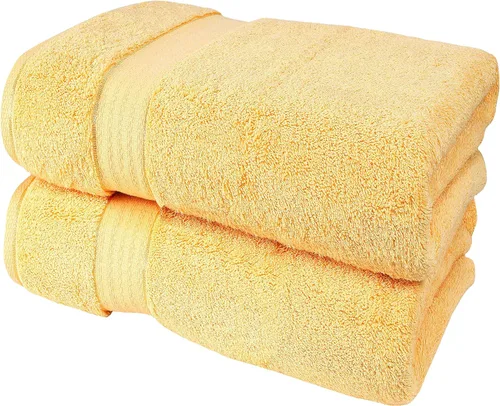 Vista 113 de GLAMBURG Juego de 2 Sábanas de Baño Extra Grandes de Algodón Premium de 700 GSM - 100% Algodón Peinado - 2 Sábanas de Baño 35x70 pulgadas - Calidad