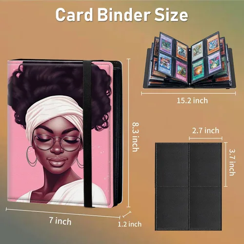 Vista 2 de Carpeta para tarjetas intercambiables, 4 bolsillos para tarjetas intercambiables, 160 bolsillos de doble cara, funda para tarjetas de tamaño Mujeres