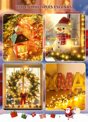 Vista 7 de Minetom Luces de Racimo LED de 50 Pies 1000 LED Luces de Árbol de Navidad Luces de Navidad para Exteriores Luces de Cadena de Petardos de Navidad