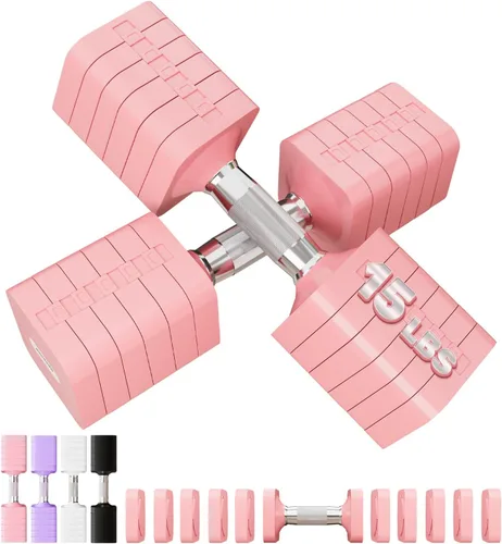 Vista 15 de Adjustable Dumbbell Set 15LBS 30LBS Free Weights Dumbbells Set for Women Men Hand Weights Sets Adjust Dumbbell Weight Sets for Home Gym Exercise