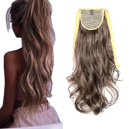 Vista 12 de Extensiones de cabello sintético de 20 pulgadas, 3.17 oz, ondulado, rizado, resistente al calor, fibra sintética para mujer