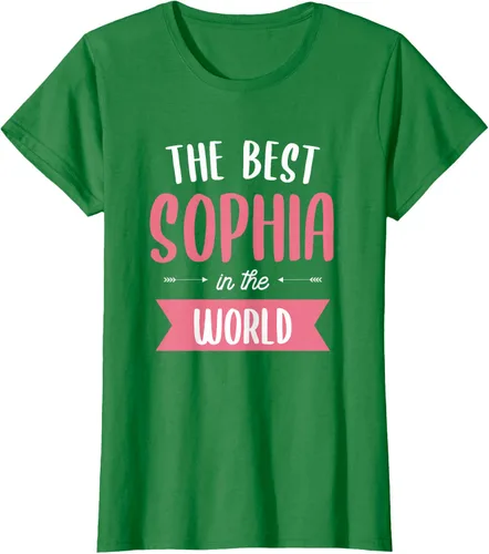 Vista 33 de Camiseta The Best Sophia In The World Name, Negro