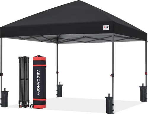 Vista 13 de ABCCANOPY Toldo desplegable – Tienda de campaña portátil para patio al aire libre resistente para patio trasero y terraza con 4 bolsas de arena Beige