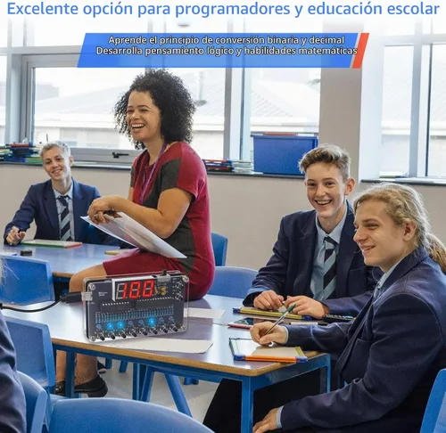 Vista 4 de Kit de proyecto de soldadura de bricolaje, kit de práctica de soldadura de conversión binaria a decimal con luz LED y pantalla digital, kits