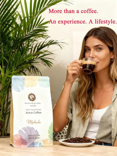 Vista 6 de Hawaiian Kona - Granos de café 100% Kona de grado seleccionado, tostado medio oscuro, grano entero, directo de la granja, ideal para expreso, goteo