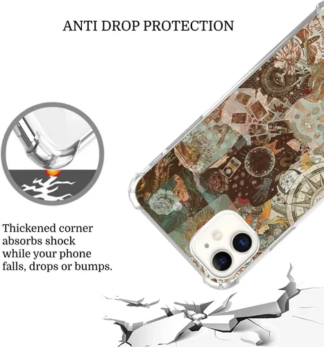 Vista 3 de Funda para iPhone 13 Pro con collage de estrellas celestiales, sol, luna y estrella, estética, espacio espacial, estrella, para niñas, mujeres