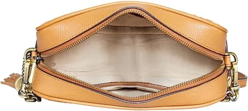 Vista 5 de Michael Kors Ginny - Crossbody de cuero tejido mediano - BellotaButternut, Marrón