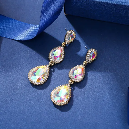 Vista 89 de EleQueen Pendientes de cristal austriaco en tono dorado para mujer, forma de pera de 2.5 pulgadas, color esmeralda