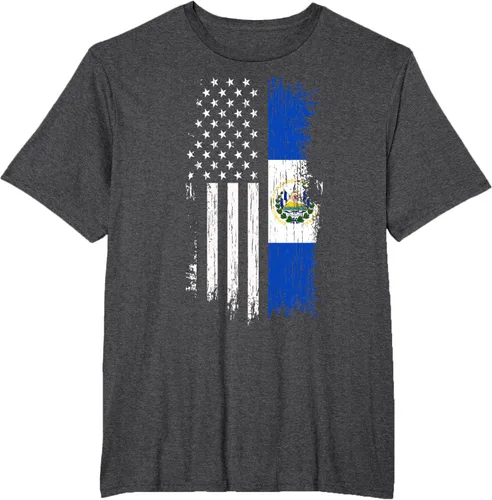 Vista 25 de Camiseta de la bandera de Estados Unidos salvadoreño - Camiseta de El Salvador USA