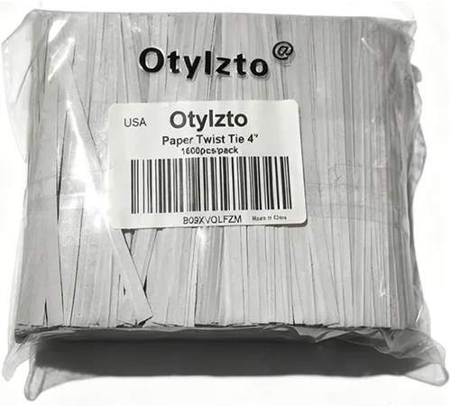 Vista 2 de otylzto 1500pcs 4" Kraft Paper Twist Ties para bolsas de golosinas