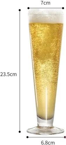 Vista 3 de NOBRIM Vasos cilíndricos de cristal para beber cerveza, festival, champán, flauta, restaurante, taza de cerveza de gran capacidad, 12.8 fl oz